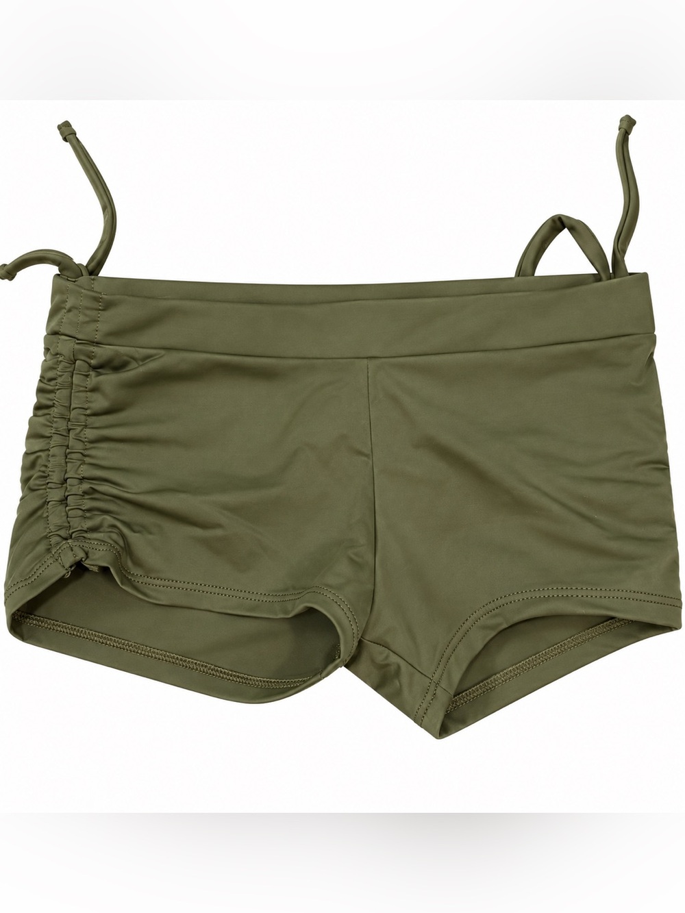 Onzie Olive Green Pole Shorts with Side Ruching